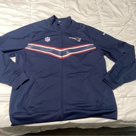 Reebok Onfield Track Jacket New England Patriots 2XL Full Zip - Picture 2 of 7
